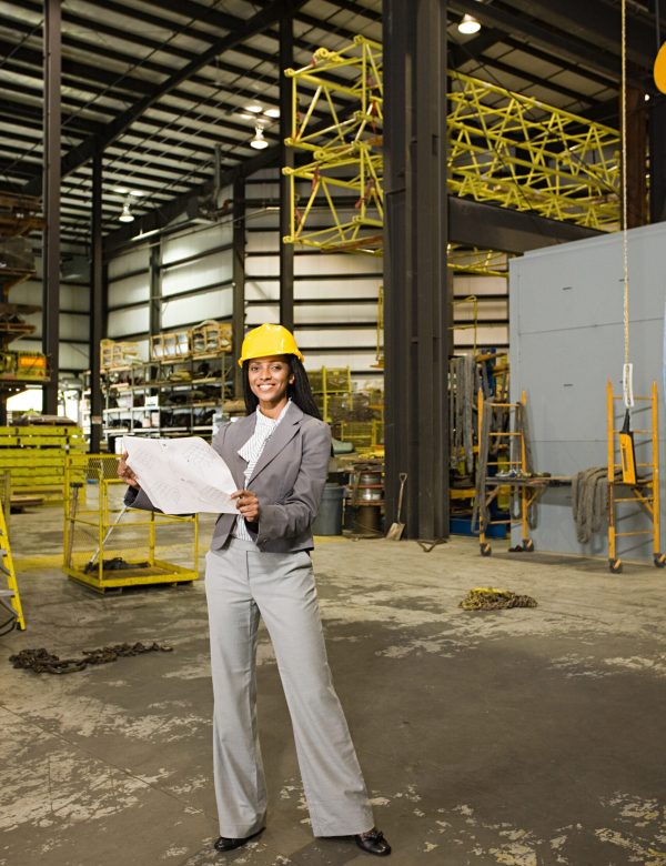 business woman in warehouse business woman in warehouse